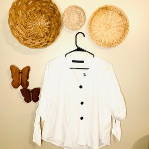 Zara white buttoned blouse